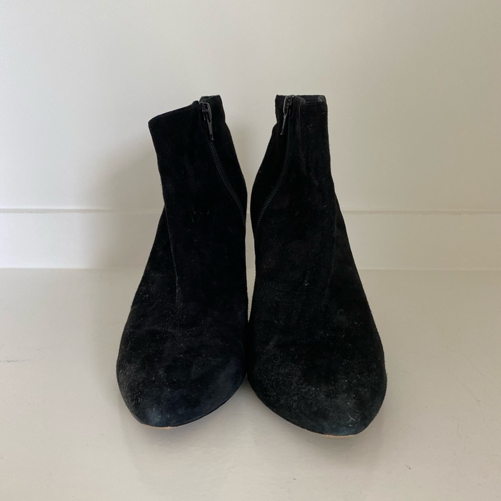 J. Crew black suede stiletto boots